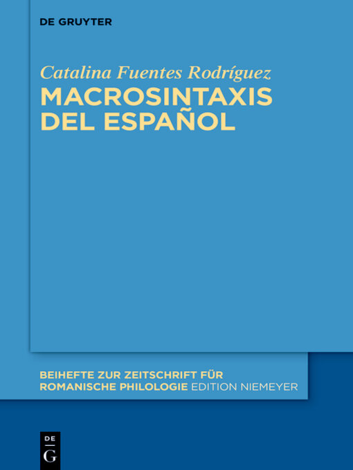Title details for Macrosintaxis del español by Catalina Fuentes Rodríguez - Available